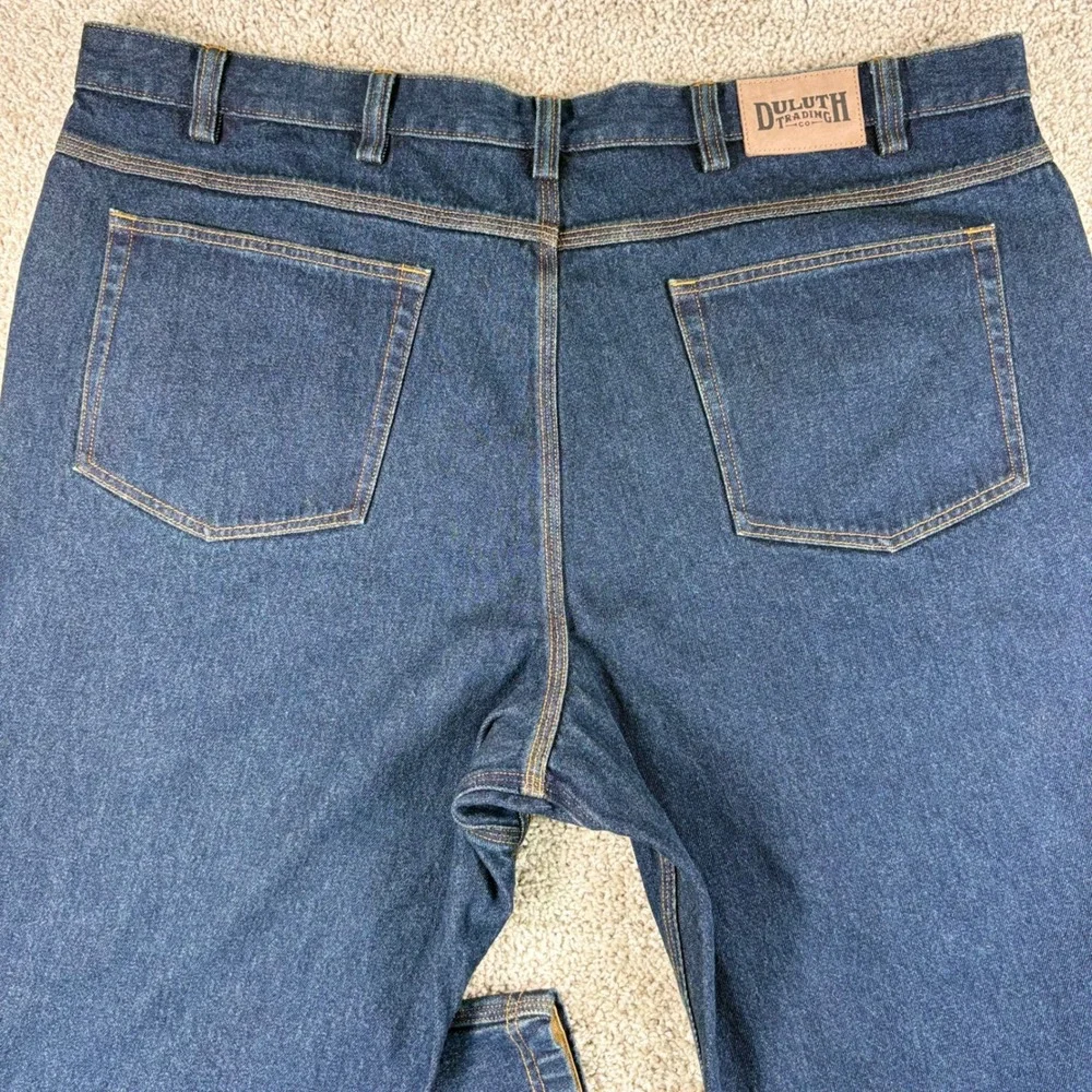 Duluth Trading Co Jeans Mens 46x28 Workwear Blue Cotton Rugged Straight‎ Leg